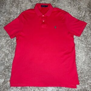Polo by Ralph Lauren Red Men's Short-Sleeve Polo with Green Pony